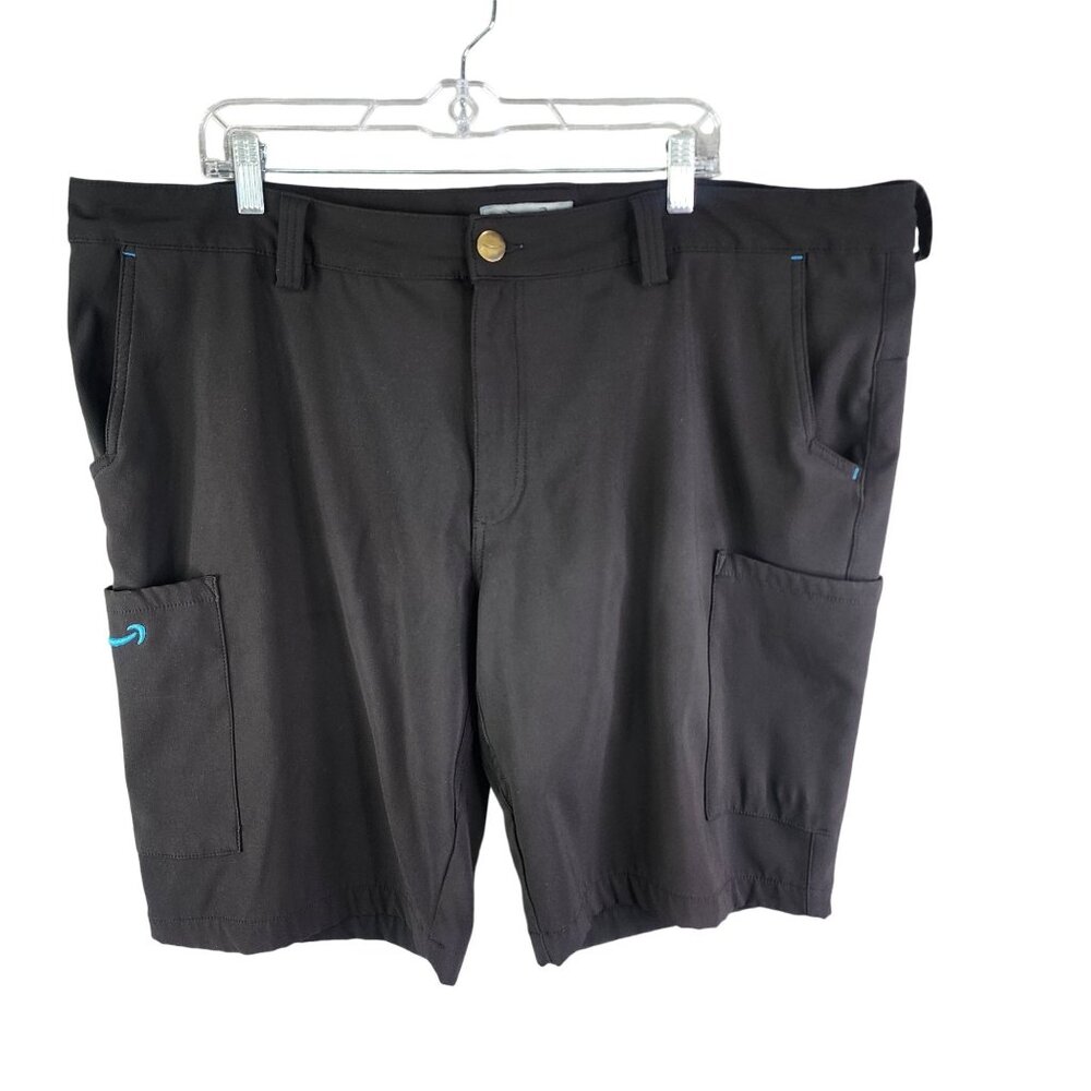 Mens Black AMZ Work Cargo Shorts 12" Inseams Polyester Stretch Size 2XL